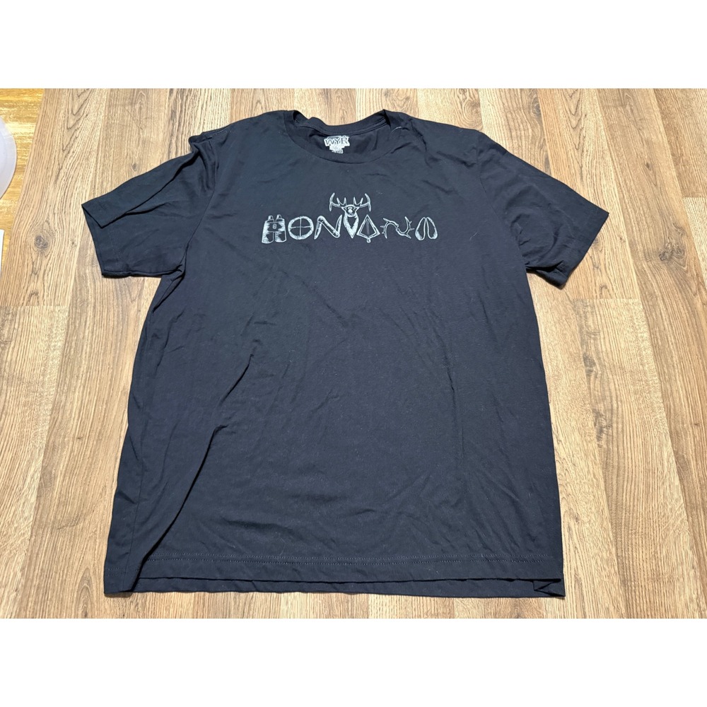 WYR Clothing Montana Graphic T-Shirt Mens XL Black Adult Hunting Short Sleeve